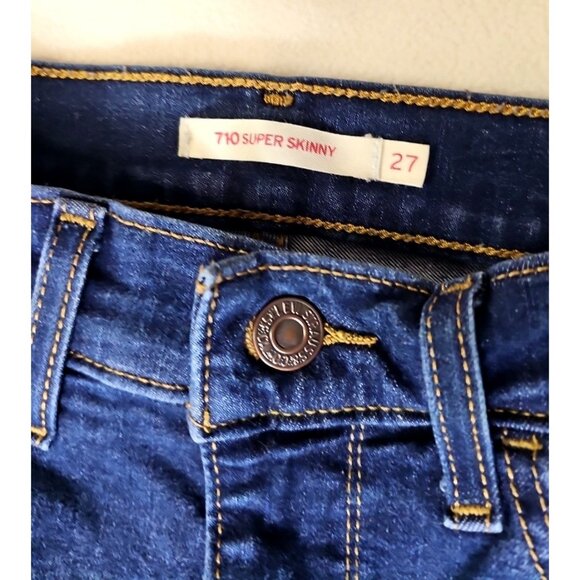 Levi's 710 Super Skinny Jeans Womens size 27 Waist Blue - Picture 2 of 4